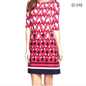 Mod Retro Contemporary Chic Eliza J Multicolor Shift Dress Sz 10